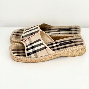 Burberry Classic Print Espadrille Sandals Size 40 Size 9